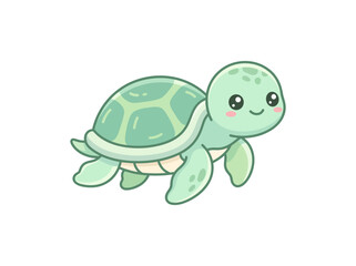 Cute cartoon sea turtle illustration