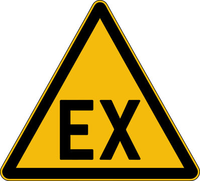 Explosive Atmosphere Warning Traffic Sign Vector Illustration