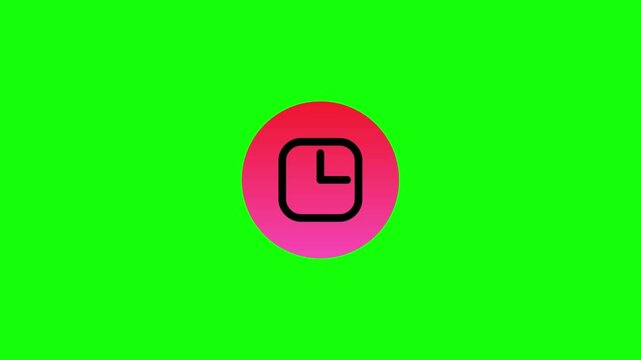 Animated clock icon on green screen background, representing time and deadlines