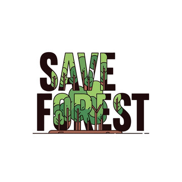 Save Forest Illustration: Nature Conservation Graphic Design