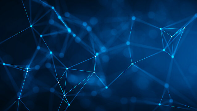 Abstract Technology Background - Big Data, AI, digital network data lines. 3d illustration