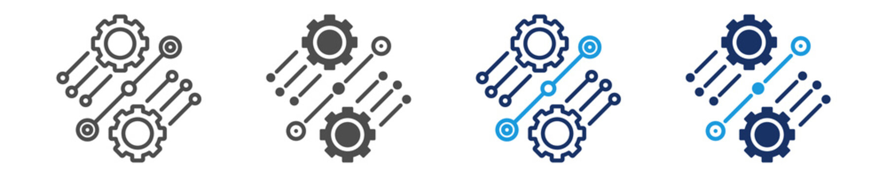 streamline process icon set with multi concept