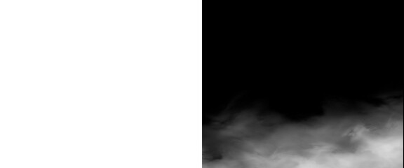 Naklejka premium Atmospheric white smoke on black background, ethereal fog and mist texture, cinematic steam clouds for overlay and design projects
