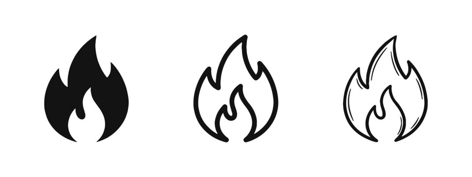 Hot Deal Flame and Fire Safety Symbol Icon Set