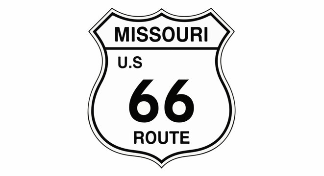 United States Highway 66 route sign from Missouri