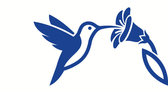 Hummingbird Hovering Near Flower Nectar