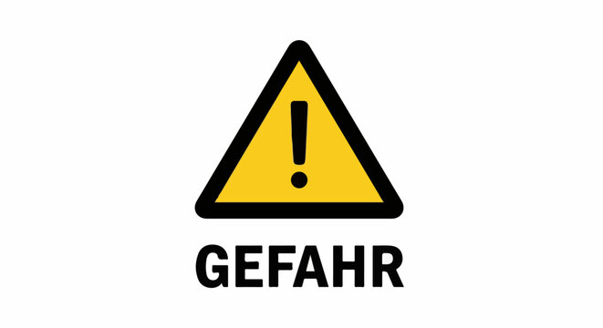 Warning triangle symbol with "GEFAHR" text for danger