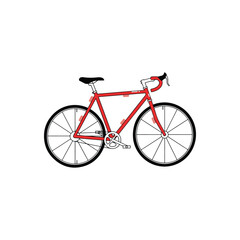 Fototapeta premium Red Road Bike Racing Bicycle Vector Illustration