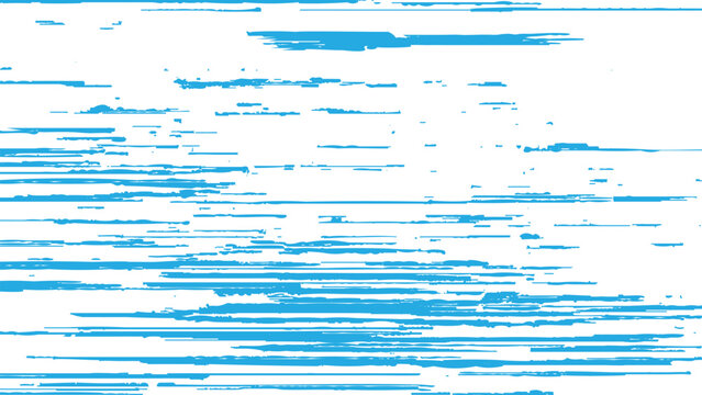 Blue horizontal lines on white background abstract pattern with irregular streaks