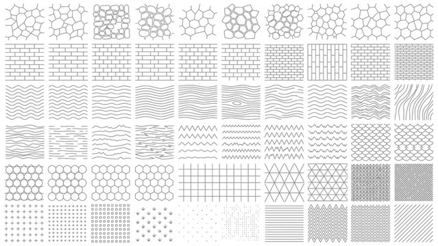 Landscape Architecture CAD Hatch Pattern Set Grass Water Stone Wall Texture Elements Collection