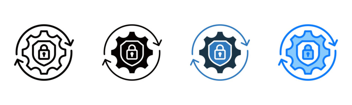 Automated Hardening icon multiple style vector illustration