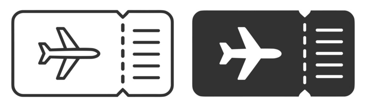 airplane ticket icon vector illustration on transparent background