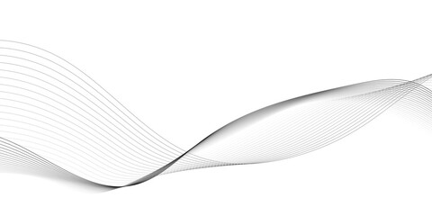 Abstract flowing white wave lines with transparent layered curves, smooth dynamic ribbon motion and elegant futuristic gradient mesh design isolated on transparent background © Mirror