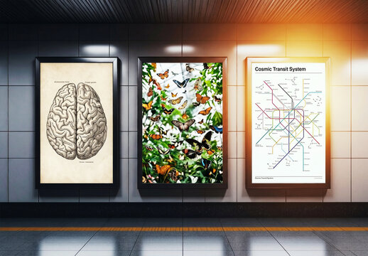 Underground Station's Wall Banner Mockup