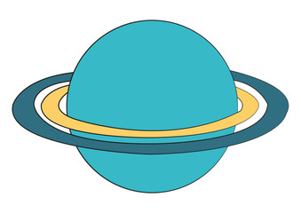 Little cartoon planet saturn isolated on white background © Vector Club