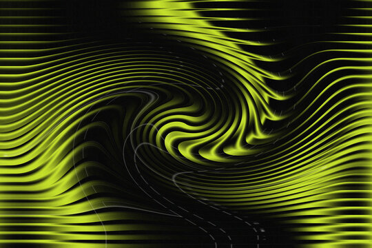 Yellow swirling lines on black background