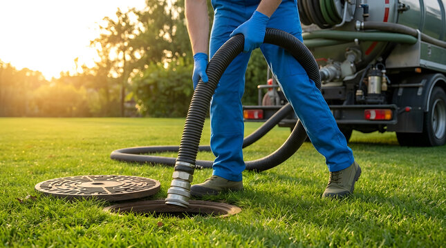 Professional Septic Tank Pumping and Sewer Cleaning Service with Vacuum Truck