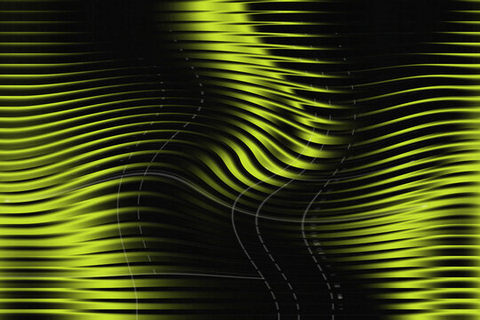 Glowing green lines on black background