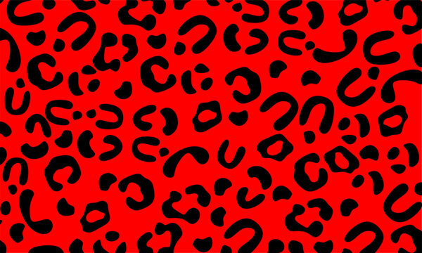 Red Leopard Seamless Pattern. Leopard Skin Texture. Ideal for packaging, wallpapers, textiles, fashion 