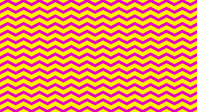 Pink yellow wave zigzag chevron modern retro pattern for decoration