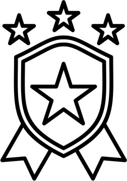 Premium Quality Shield Badge Line Icon &ndash; Excellence Award, Trusted Certification, Top Rating Vector Symbol