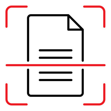 Document scan icon with digital scanner frame