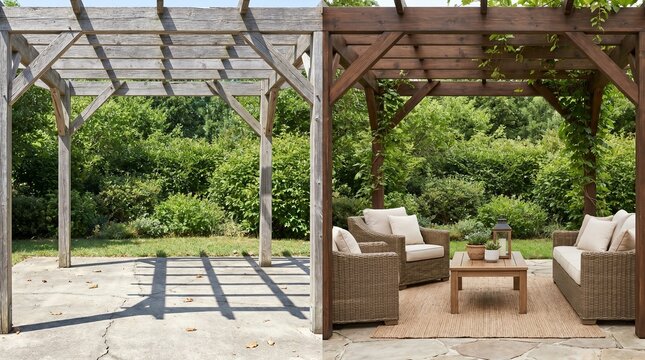 Complete Before and After Transformation of Backyard Pergola Space