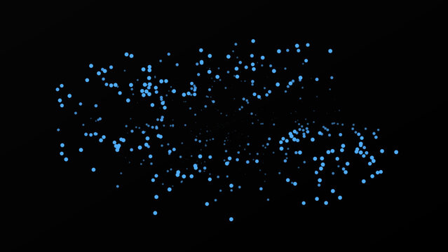 Abstract blue particles exploding on black background vector illustration particles abstract