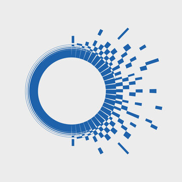 Segmented circular portal with data dispersion &ndash; Perfect for file compression concepts, network distribution, or tech innovation.
