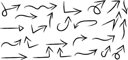 Fototapeta premium Hand drawn arrows on white background