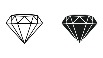 Vector illustrations of two diamond shapes in black and white on isolated white background © SHAHRIYAR RASEL