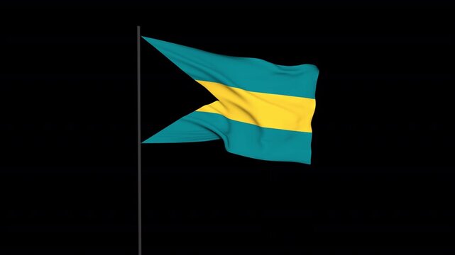 Bahamas Flag Animation Transparent Background