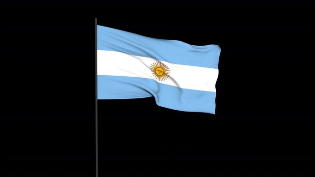 Argentina Flag Animation Transparent Background