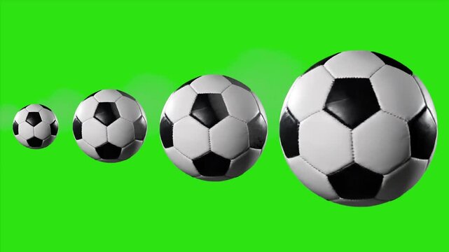 Soccer Ball Looped Animation Spinning on Green Screen and White Background