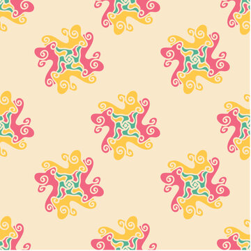 seamless pattern with abstract plant theme