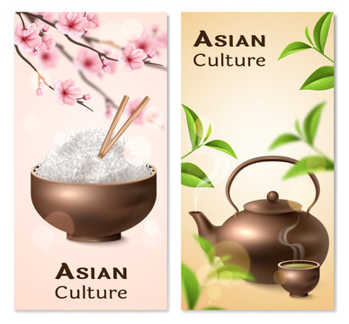 Vertical Asian Culture Banners