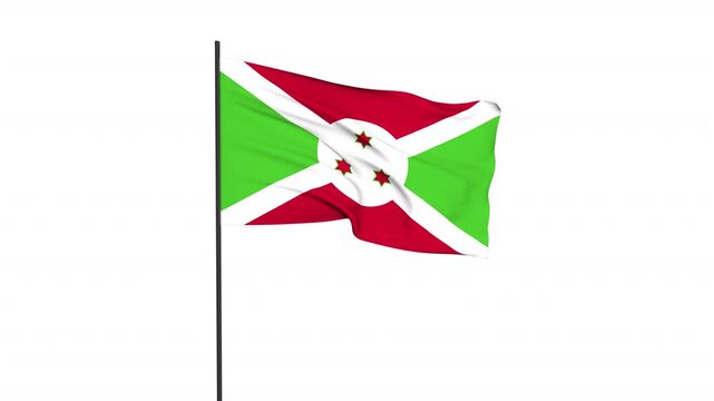 Burundi Flag Animation Transparent Background
