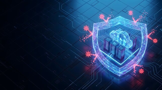 AI powered firewall security system protecting cloud servers against cyber threats