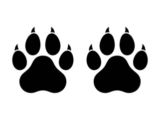 Wild Animal Paw Prints with Claws Silhouette Illustration © abdurradhid