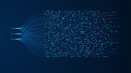 Big data visualization. Social network, financial analysis of complex databases. Data mining. Vector technology background. Information analytics concept. © natrot