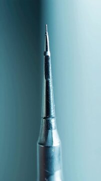 Closeup of a metallic tool tip