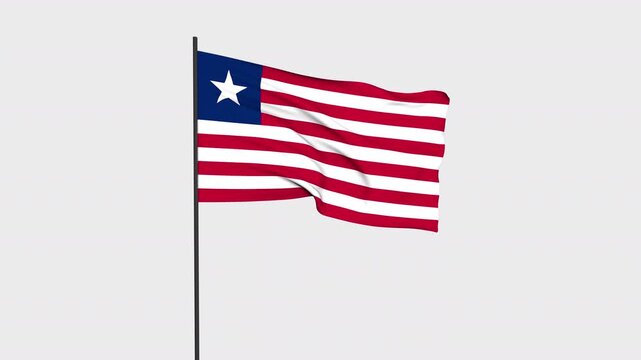 Liberia Flag Animation Transparent Background