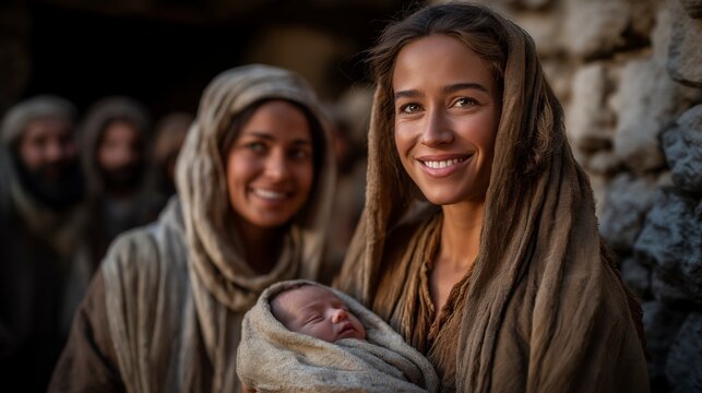 Ruth holds her child as Naomi rejoices, showing how faithfulness through hardship leads to restoration, joy, and a future blessed by God
