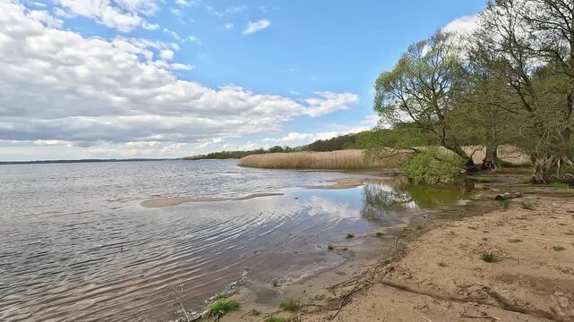 View on &Ouml;stra Ringj&ouml;n lake in Fulltofta nature reserve  - Sk&aring;ne region, Sweden