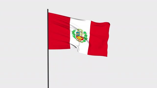 Peru Flag Animation Transparent Background