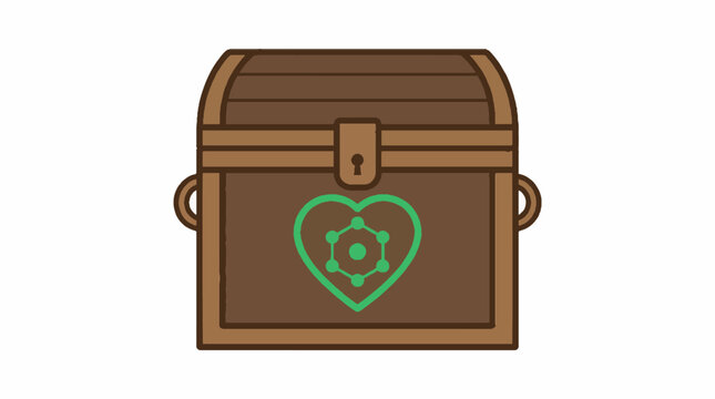 Brown wooden treasure chest box.