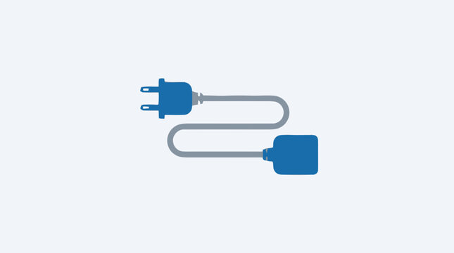 Blue electric plug and socket.