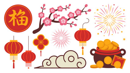 Cute red ladybug sitting on pink flower with green leaves vector illustration Vector © MDHASEN
