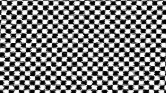 Black and White Checkerboard Glitch Effect Pattern Animation Background Loop