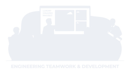 Fototapeta premium Engineering Teamwork and Development Concept with People Working on Project